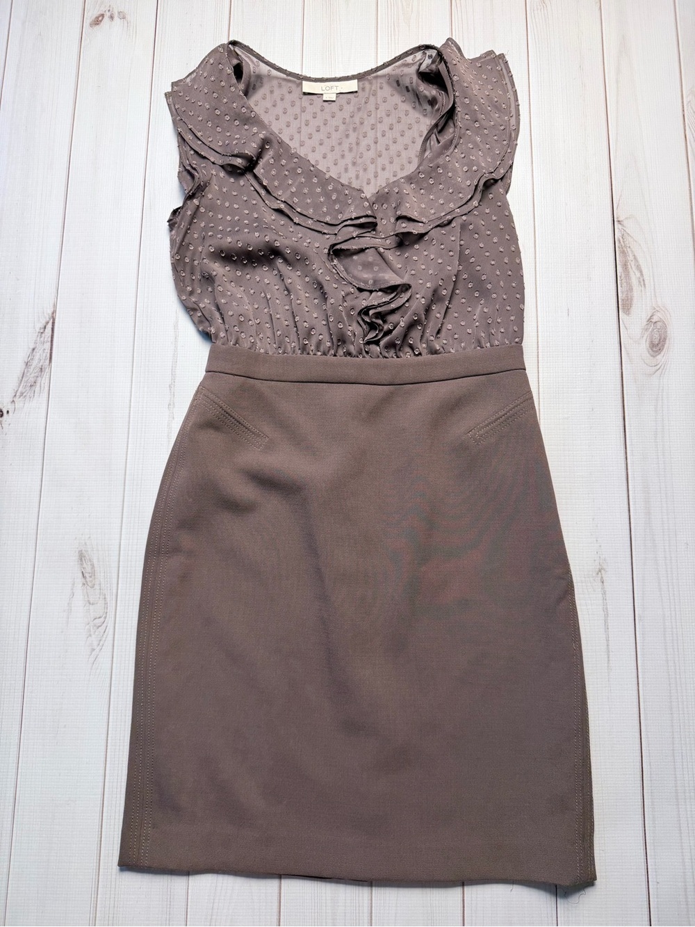 LOFT Ruffle-Detail Pencil Dress